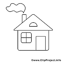 Maison clipart – Divers dessins à colorier