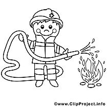 Pompier image – Coloriage divers illustration