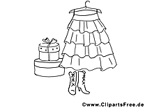 Vêtement femme clip art gratuit – Divers à colorier