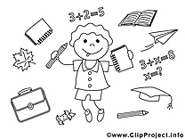 École dessins à colorier clipart