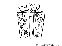 Cadeau image à colorier clipart