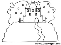 Château clip arts à colorier illustrations