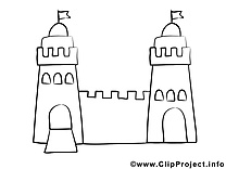 Château image à colorier clipart