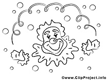 Clown image à colorier clipart