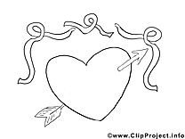 Coeur clip art à imprimer dessin