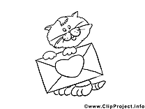 Enveloppe chat clip art à imprimer images gratuites