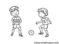 Footballeurs illustration à colorier clipart