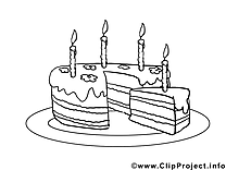 Gâteau coloriage clip art gratuit