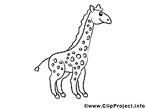 Girafe illustration à colorier clipart