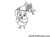 Hibou illustration à colorier clipart