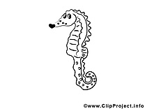 Hippocampe dessin gratuit à imprimer