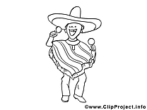 Mexicain coloriage cliparts à télécharger