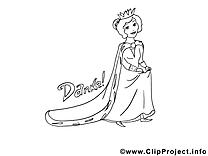 Princesse image à colorier illustration