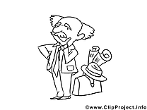 Professeur image à colorier clipart