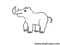 Rhinocéros illustration à colorier gratuite