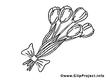 Tulipes illustration à colorier gratuite