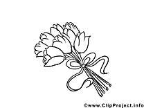 Tulipes image à colorier clipart