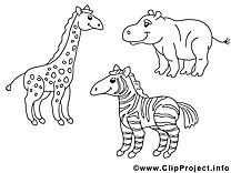 Zoo dessins à colorier clipart gratuit