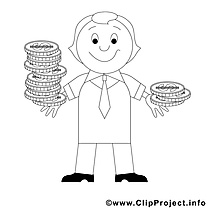 Monnaies clipart – Économie dessins à colorier