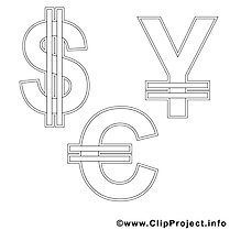 Symboles dessin à télécharger – Économie à colorier
