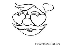 Amoureux clip art – Émoticônes image à colorier