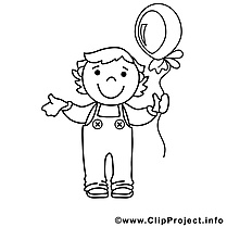 Ballon graçon illustration – Enfants à colorier