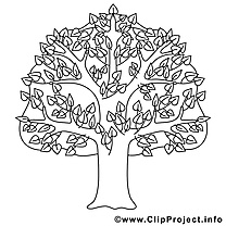 Arbre clip art gratuit – Été à colorier