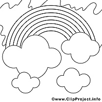 Arc-en-ciel clip art gratuit – Été à colorier