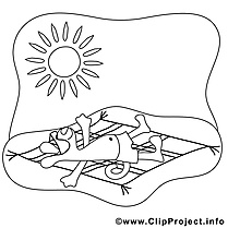 Bronzage soleil clipart gratuit – Été à colorier