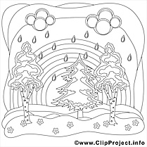 Coloriage pluie été image à télécharger