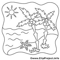 Étoile de mer palmes illustration – Été à imprimer