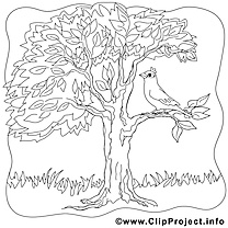 Oiseau arbre clip arts – Été à imprimer