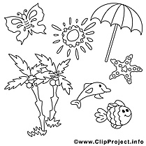 Palmes soleil illustration – Été à imprimer