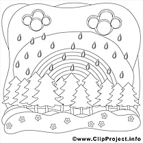 Pluie clipart – Été dessins à colorier