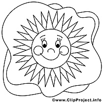 Soleil dessin – Coloriage été à télécharger