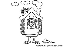 Cabane clipart – Conte dessins à colorier