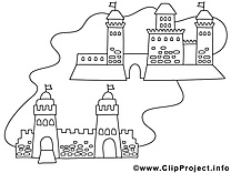 Château clipart gratuit – Conte à colorier