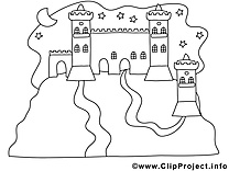 Château dessin – Coloriage conte à télécharger