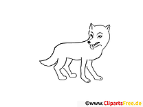 Loup clip art – Conte image à colorier