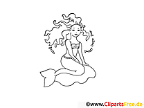 Petite sirene dessin – Coloriage conte à télécharger