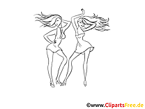 Coloriage femmes illustration à télécharger