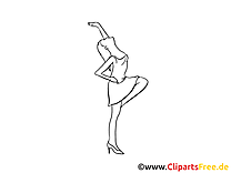 Images femme danse – Soirée gratuit à imprimer