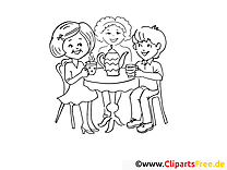 Thé clip art – Soirée image à colorier