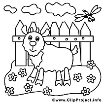 Bouc image – Coloriage campagne illustration