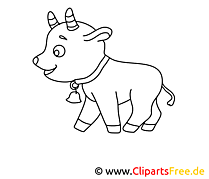 Chevreau clip art gratuit – Campagne à colorier