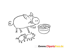 Cochon illustration – Campagne à imprimer