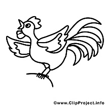 Coq clip art gratuit – Campagne à imprimer