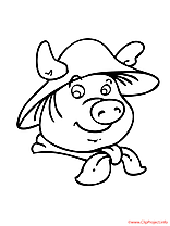 Le porc a la mode coloriage