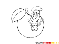 Pomme clip art – Campagne image à colorier