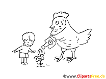 Poule clip art gratuit – Campagne à imprimer